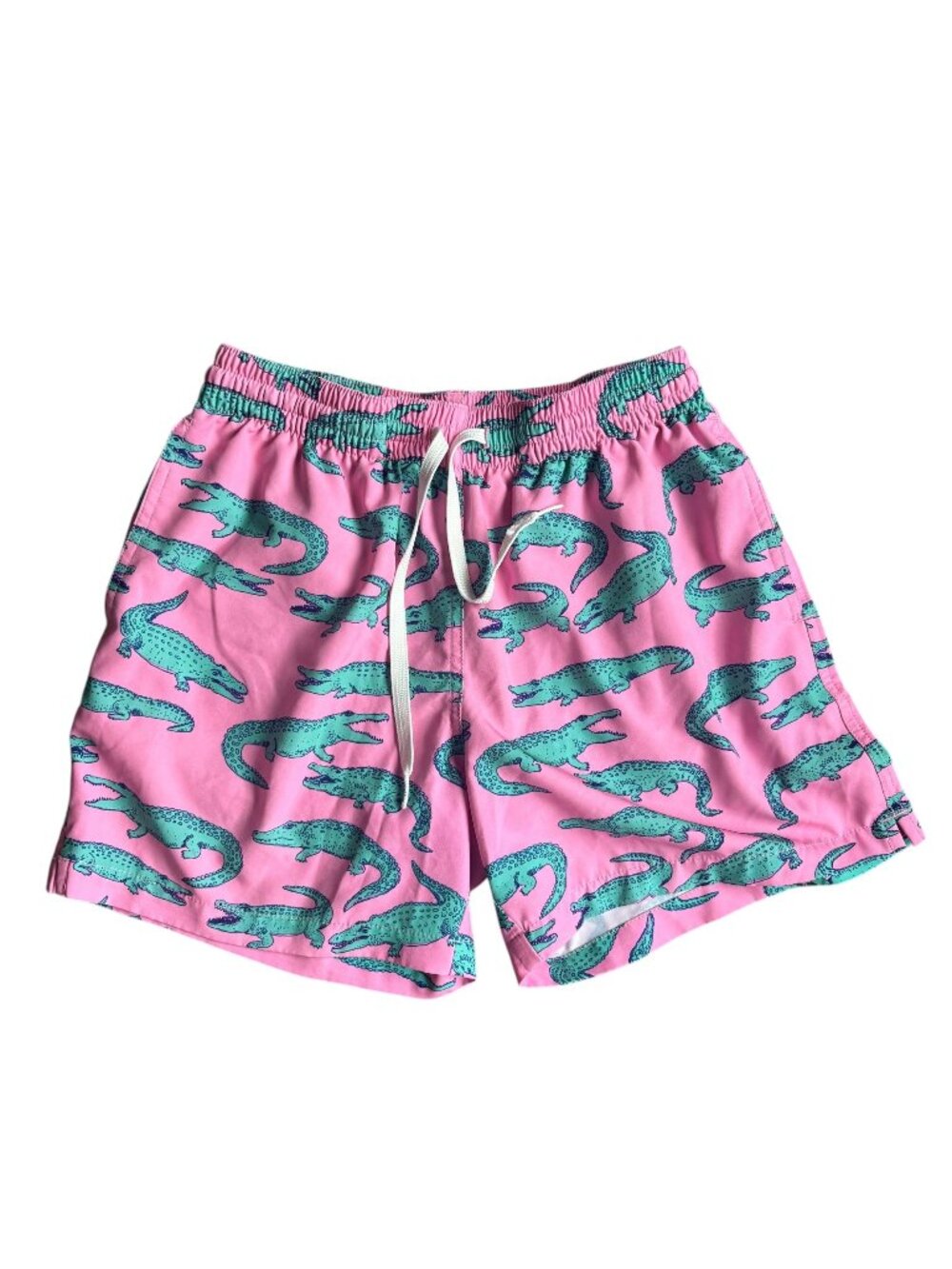 CHUBBIES Mens Swim Trunks Alligator Print Pink Size Small